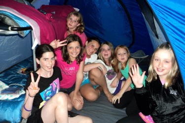 Girls camping 